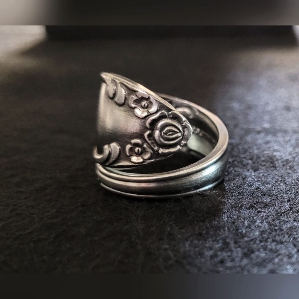 Floral Spoon Ring Retro Stainless Steel Durable Hand-Crafted Boho Biker Western